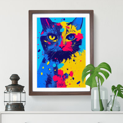 Paint Splat Cat No.1 - Single Picture Frame Print