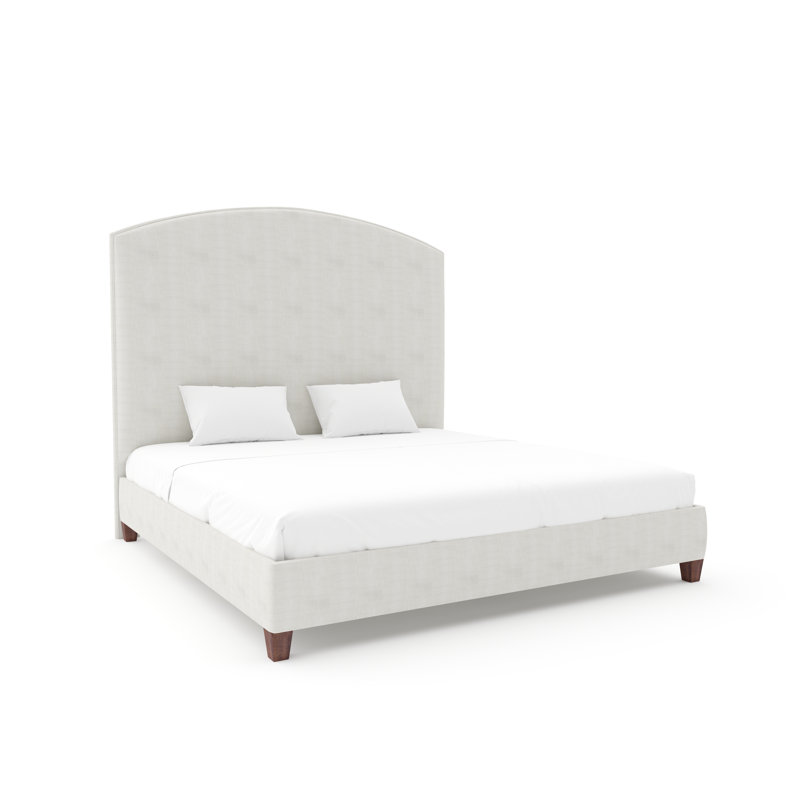 Benjamin Bed With 9" Rails, Espresso, King, Maestro Ultra Performance Linen