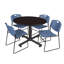 Nicklo break room table, 4 Zeng stackable chairs-32668443-32668449