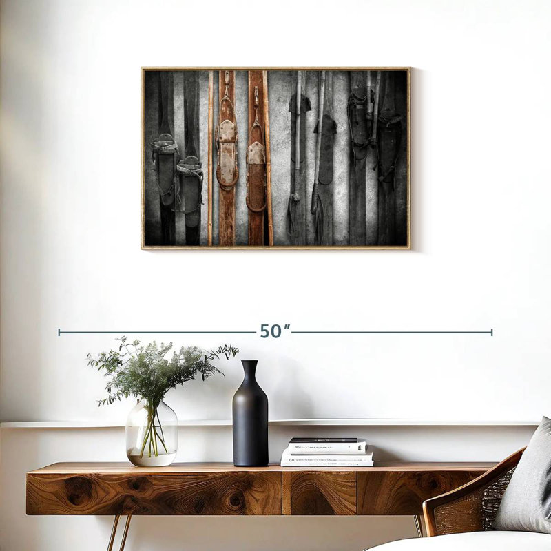 Collection de ski, Cadre flottant en bois naturel, 31 po x 21 po