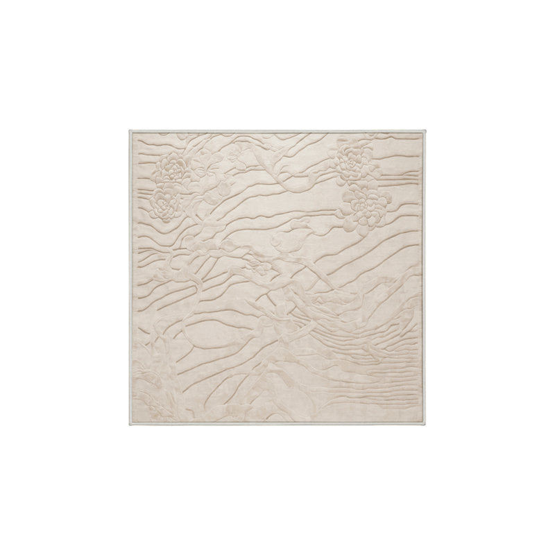 Tapis beige lavable à la machine, Carré 8 pi