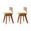 Chaise d'appoint à dossier à lattes orange (ensemble de 2)