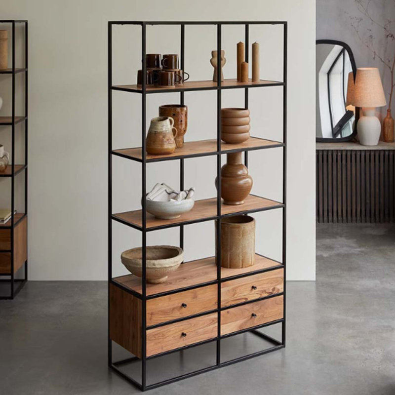 Bibliothèque moderne minimaliste avec tiroirs