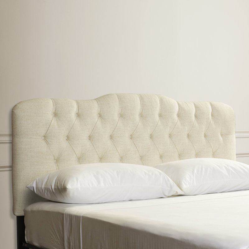 Danicia Upholstered Headboard, King, Classic Talc Linen