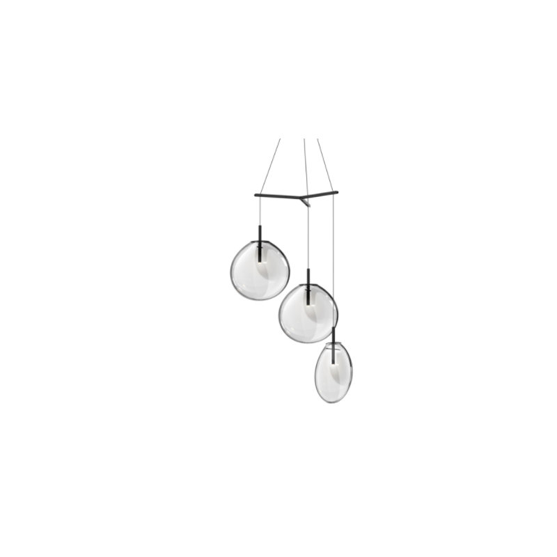 Cantina 3 - Light Pendant, Clear, 19.25" H x 36" W x 36" D