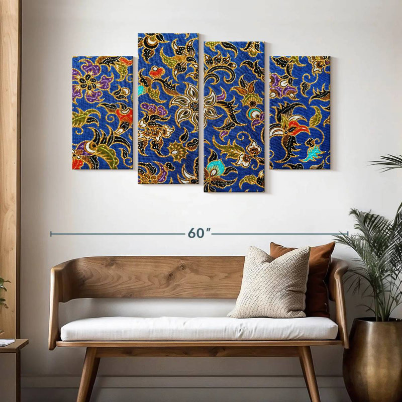 Batik indonésien traditionnel Harnek, H 32 po x l 52 po