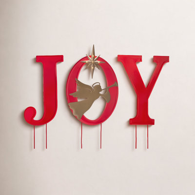 Joy Metal Christmas Angel Yard Stake