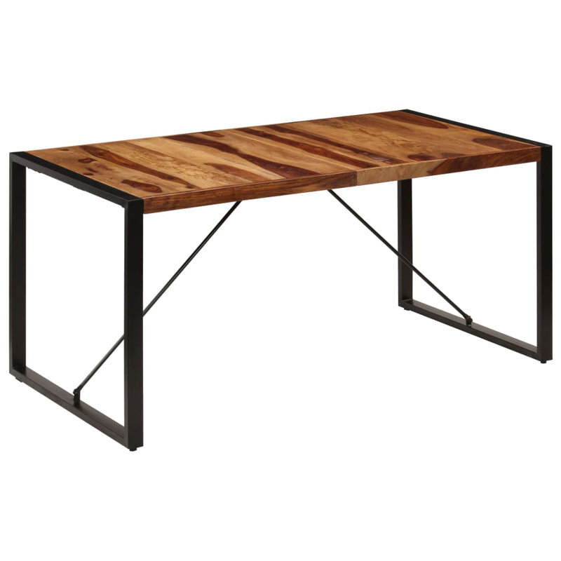 Table de salle à manger en bois de sheesham massif, H 29,5 po x L 86,6 po x l 39,4 po