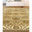 Hand Knotted Wool Oriental Area Rug in Gold And Ivory