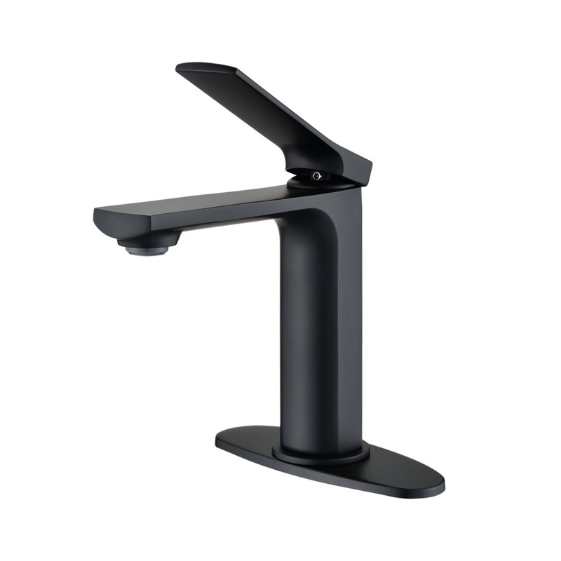 Robinets de lavabo de salle de bain modernes, laiton noir mat, design contemporain épuré