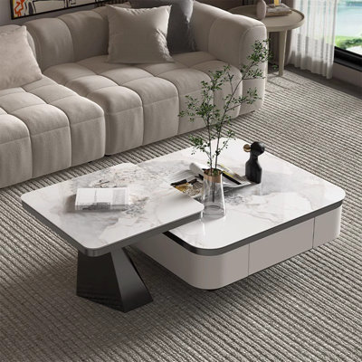Table basse moderne carrée en granit