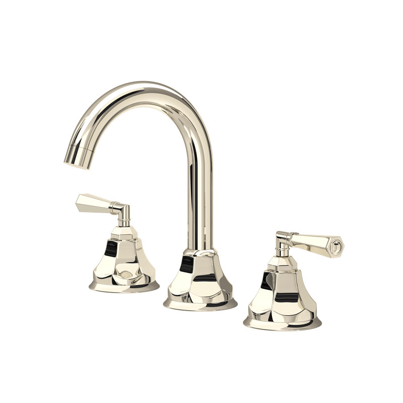Palladian Widespread Lavatory Faucet with C-Spout, Polished Nickel