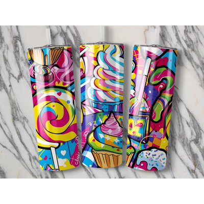 Choose Handmade Tumblers 591 mL Vacuum Insulated Stainless Steel (18/8) Travel Tumbler with Straw
