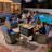 7- Person Outdoor Wicker Patio Conversation Furniture Set With Fire Pit Table-1061966997