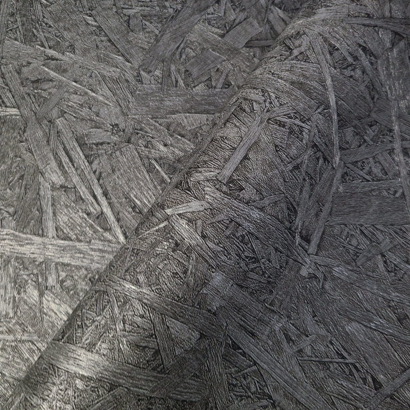 Papier peint texturé noir Faux Oriented Strand Board