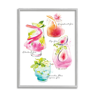 «Gin Cocktail menu on Wood» par Enya Todd, reproduction