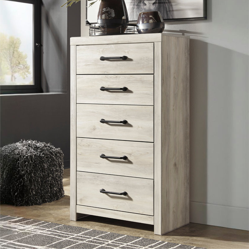 Drystan 5 Drawer Chest, Whitewash