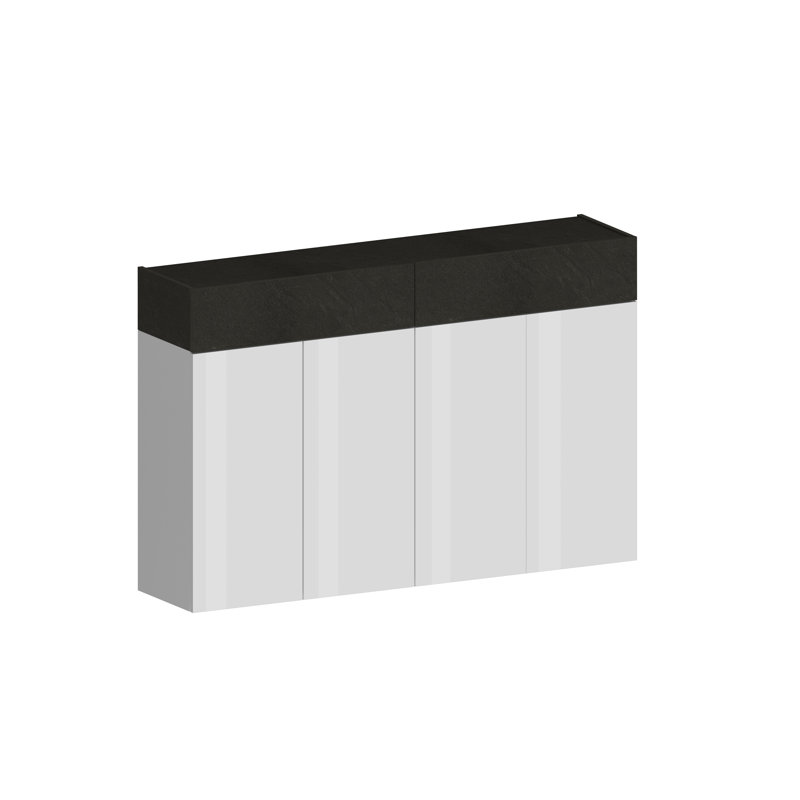 32 Pair Shoe Storage Cabinet, White/Grey