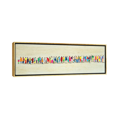 African People In Line - Framed Wall Art Print
