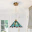 Luminaire suspendu de style Tiffany, abat-jour en vitrail de 24 po, finition laiton pour la salle à manger / salon