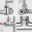 Aquaterior Commercial Kitchen Faucet with Sprayer 44" Height Wall Mount Double Handle