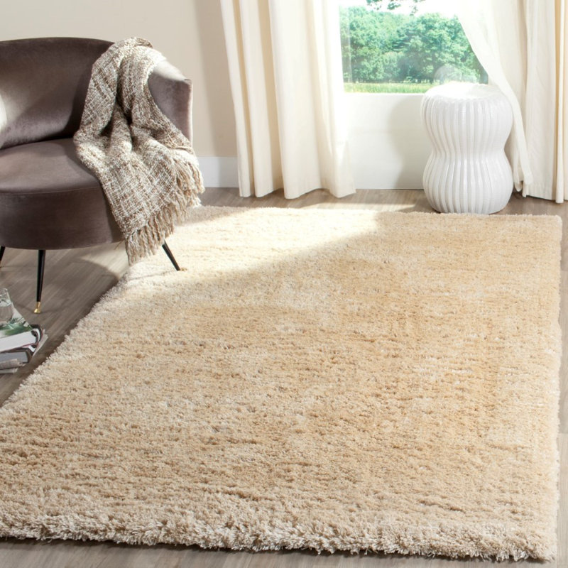 Cecila Indie Shag Performance Solid Color Rug, Rectangle 5'1" x 7'6"