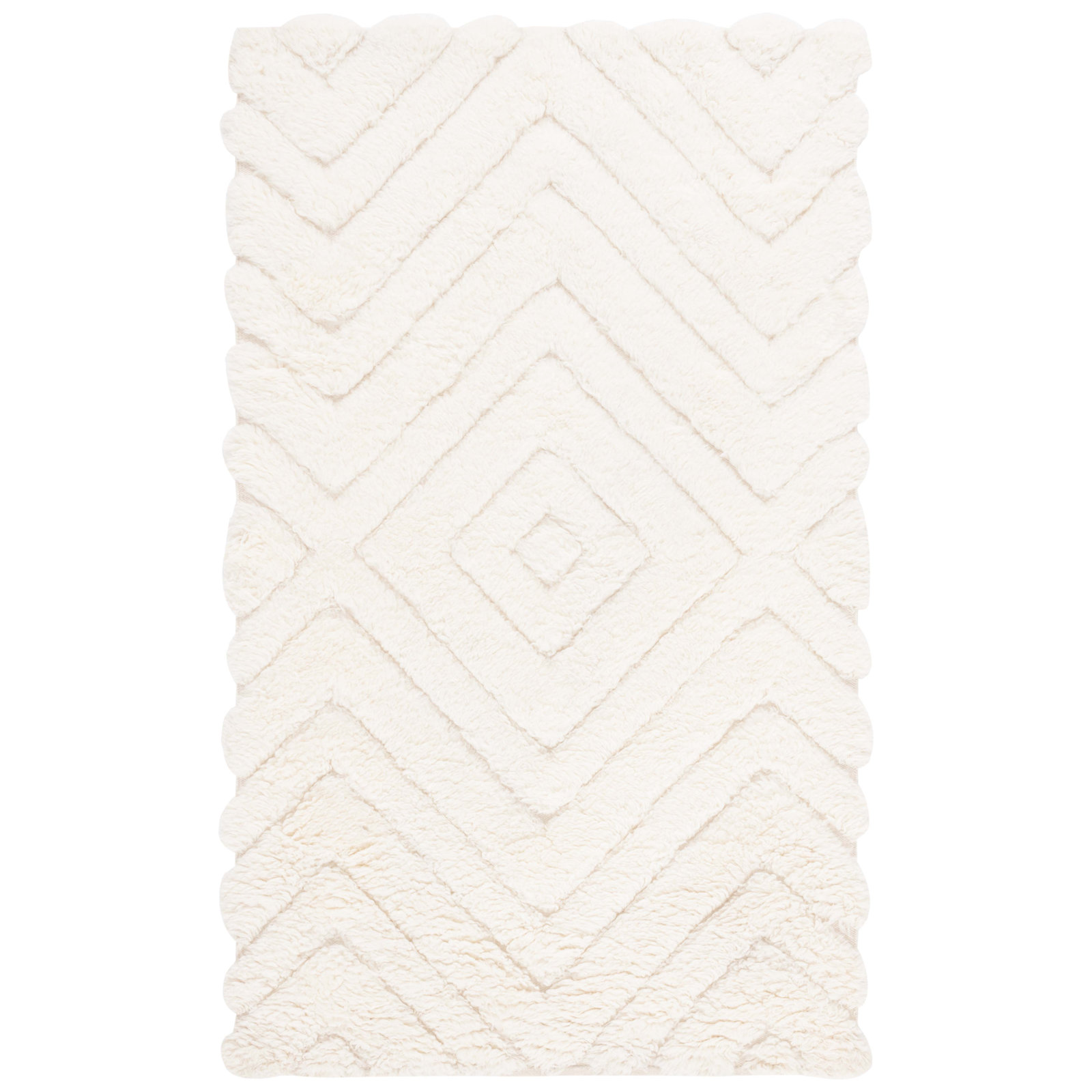 Dabria Handmade Wool Ivory Rug, Rectangle 5' x 8'
