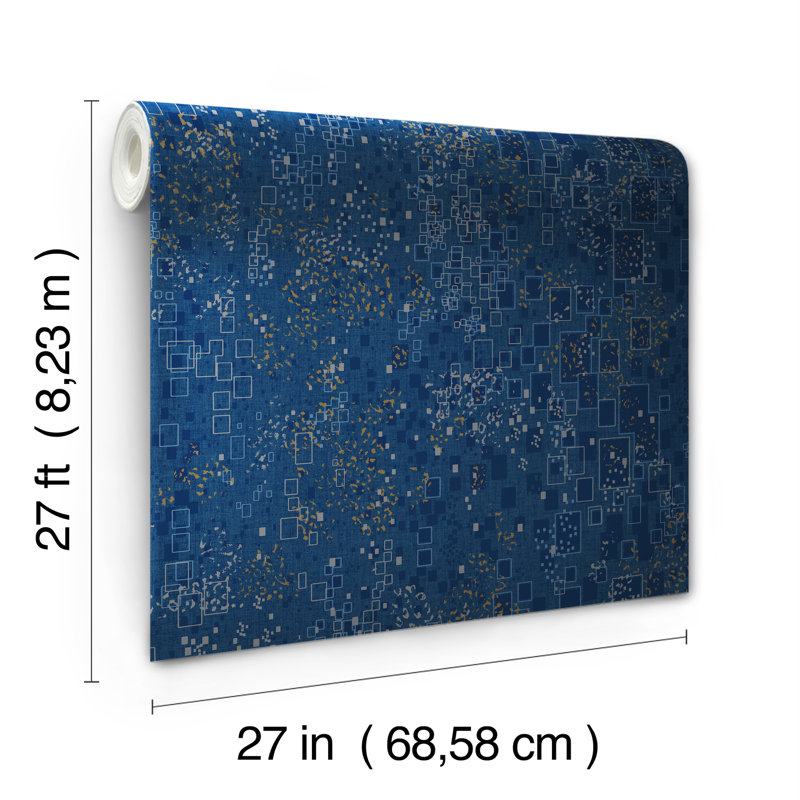 Spiegel 27' L x 27" W Wallpaper Roll, Navy