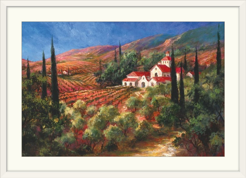 Monastère de Zack, reproduction d'art, Fronckowiak, H 20 po x l 26 po x P 1 po, Cadre blanc
