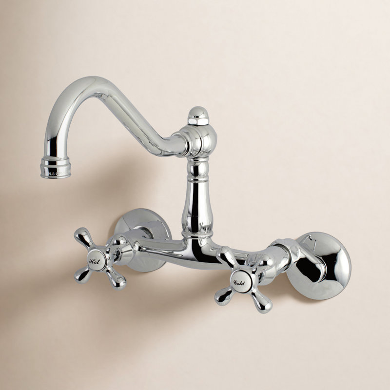 Robinet de cuisine mural Kingston, Chrome poli