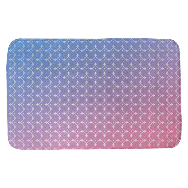 Bueschel Memory Foam Non-Slip Bath Rug, 17" W x 24" L, Blue/Pink