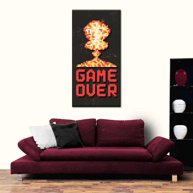 Jeu vidéo sur toile, H 48 po x l 24 po x P 1,25 po