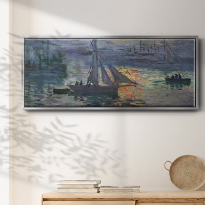 «Sunrise At Sea», reproduction d'art encadrée sur toile par Claude Monet