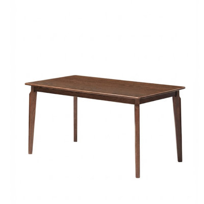Solid Oak Wood Dining Table, 59.1" W x 31.5" D x 29.9" H, Walnut Finish Rectangular Kitchen Table with Reinforced Beam & Anti-Slip Pads for Dining Room