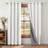 100% Blackout Linen Curtains for Bedroom, Burlap Linen Drapes with Thermal Insulated Grey Liner Grommet Noise Reducing Window Panels for Living room, 2 Panels-1504309998-1504309993