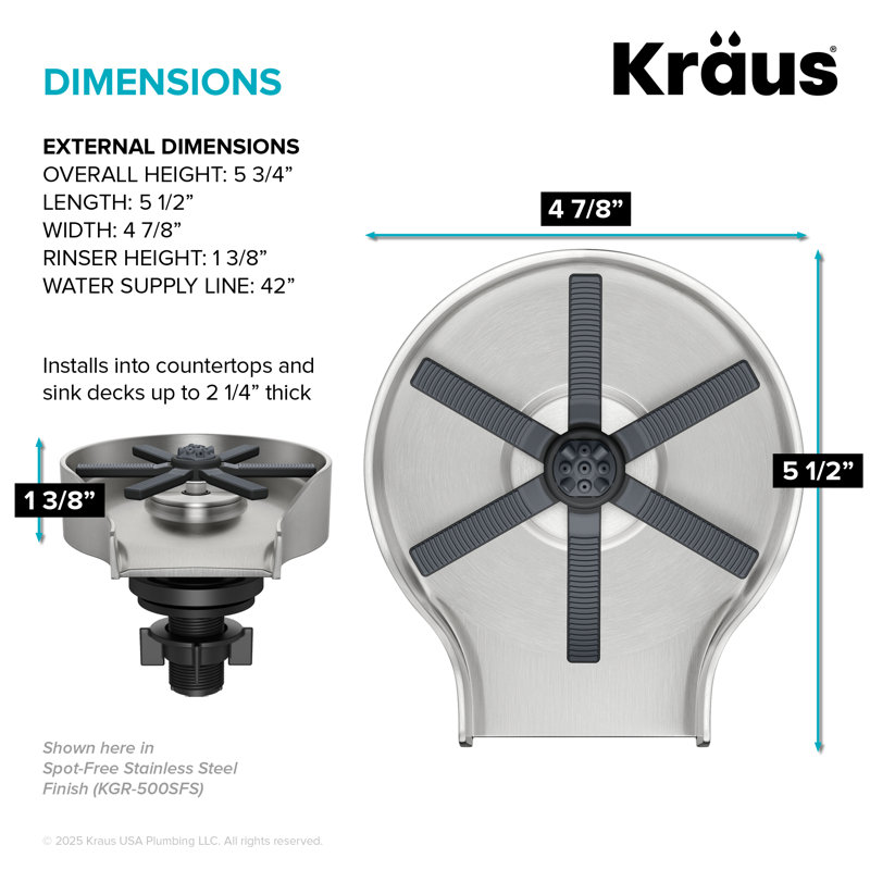 KRAUS Cleanmate Glass Rinser For Kitchen Sink In Spot-Free , Matte Black
