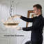 Plafonnier encastré 3 lumières en verre grainé moderne 19,1 po Daisy - Champagne brossé argent-1328564217
