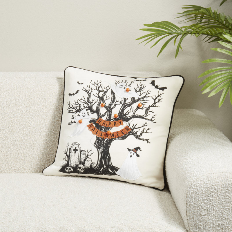 Coussin Happy Halloween, Duvet de canard