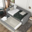 Lit de jour simple avec couchette, base de coussin rembourrée grise, fabrication solide avec dossier rembourré stable