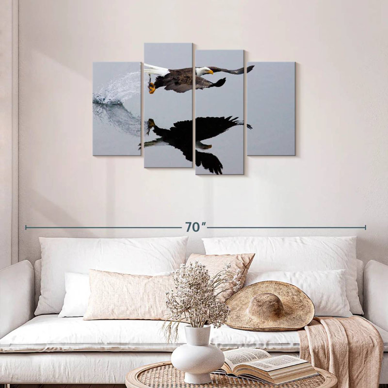 Fishing Bald Eagle, H 27 po x l 43 po