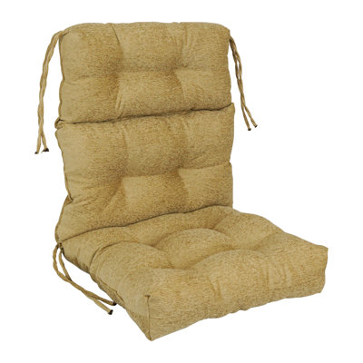 Jacquard Chenille Tufted Seat/Back Chair Cushion
