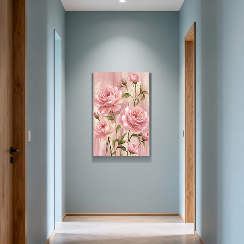 Plantes et fleurs roses sur fond doux