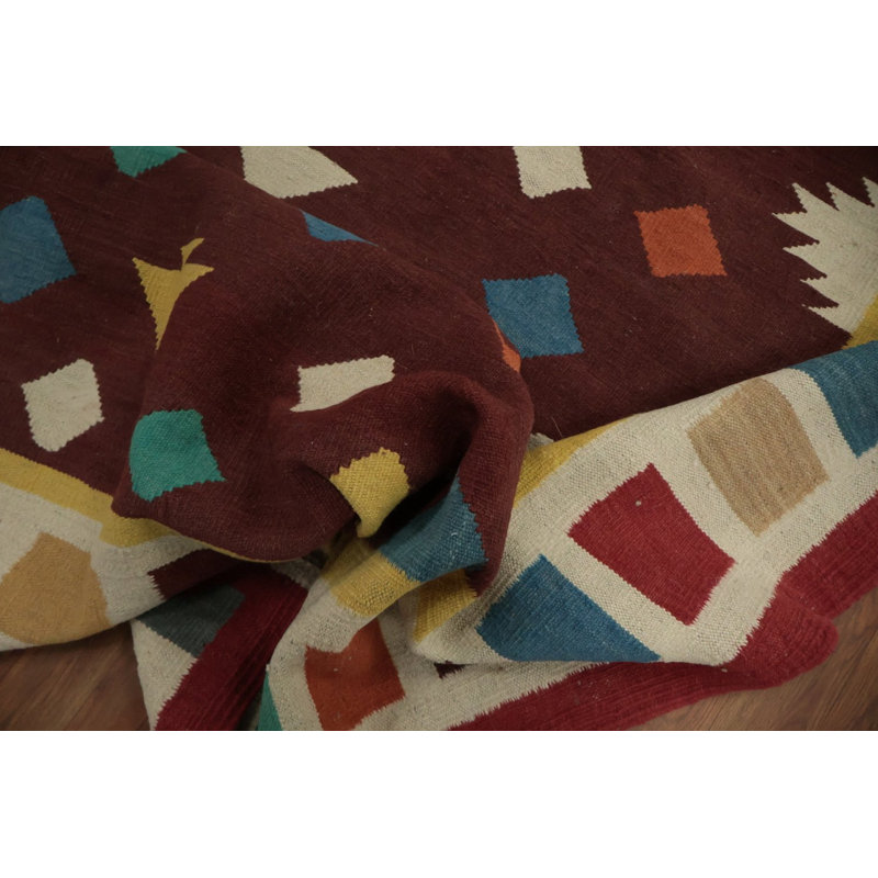 Tapis turc à motif géométrique kilim 8 x 10