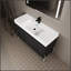Meuble-lavabo autoportant de 48 po avec lavabo en résine et armoire de rangement à fermeture en douceur, design moderne et durable
