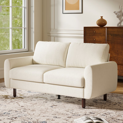 68'' Mid-Century Loveseat with Round Arms, Slight Firm Loveseat for Small Space