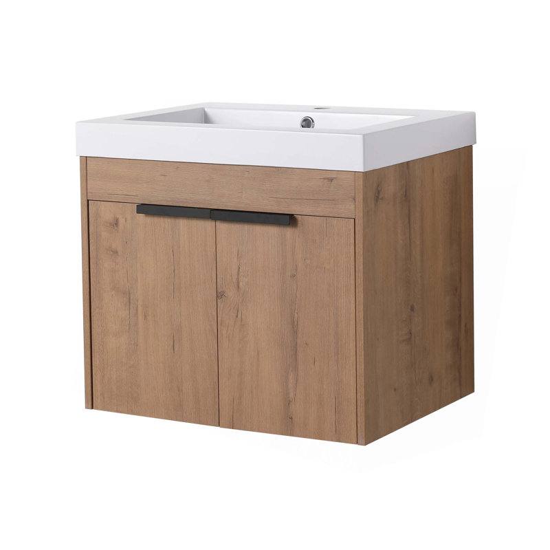 Meuble-lavabo 24 po avec comptoir, lavabo en résine, portes à fermeture douce