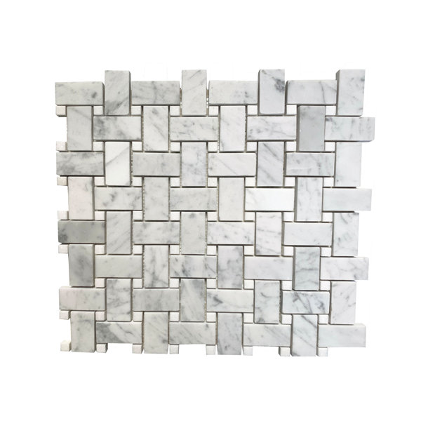 1" x 2" Marble Basketweave Mosaic Wall & Floor Tile