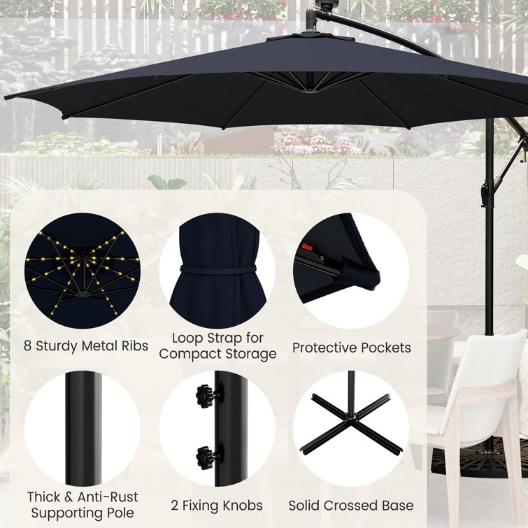 Freeport Park® Caillo 10 Lighted Cantilever Umbrella & Reviews