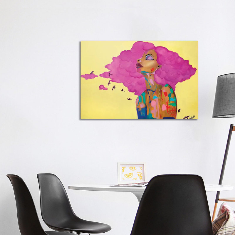 «Pink» par Pinklomein - impression d'art graphique, H 26 po x l 40 po x 1,5 po, Toile tendue, Pas de tapis