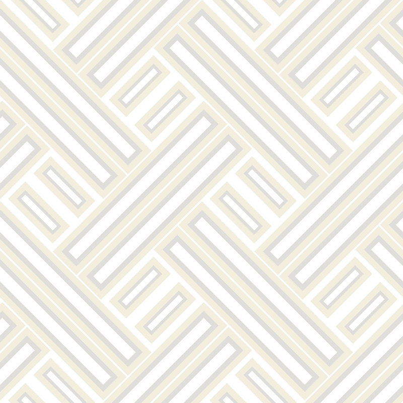 Geometrix 10m x 52.8cm Satin Wallpaper Roll, Cream